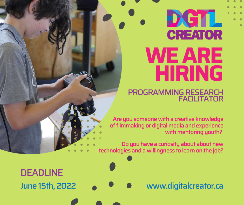Apply Now: Digital Creator North Programming Research Facilitator in North Bay, Ontario!