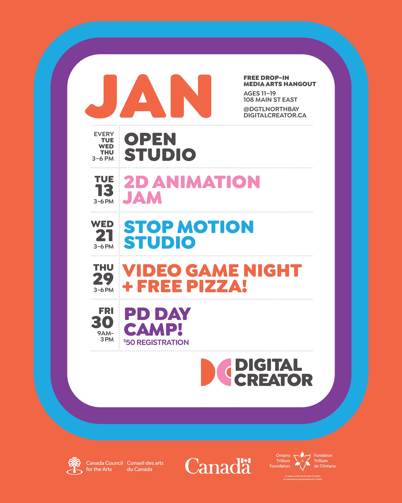 November Programing Calendar