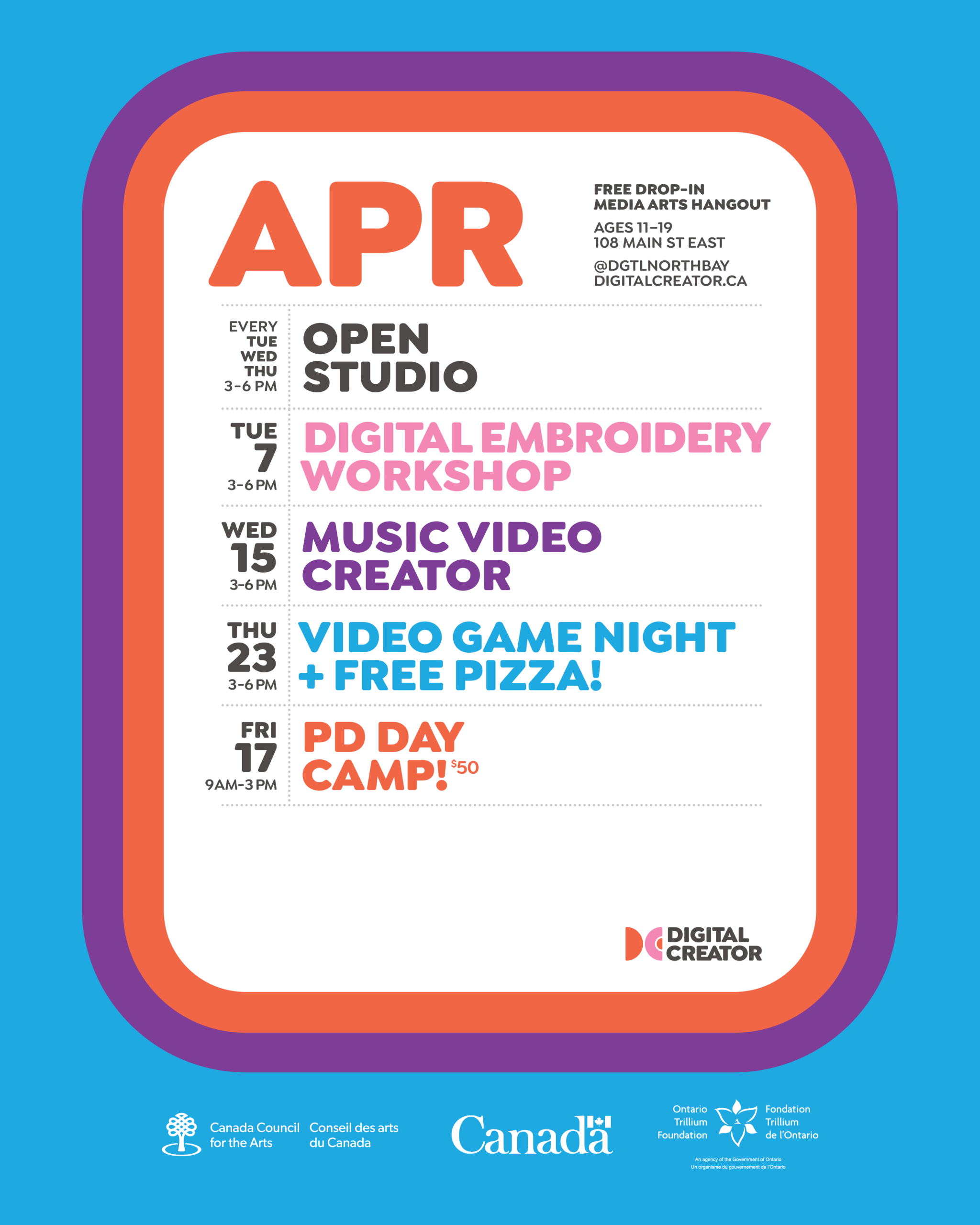 November Programing Calendar