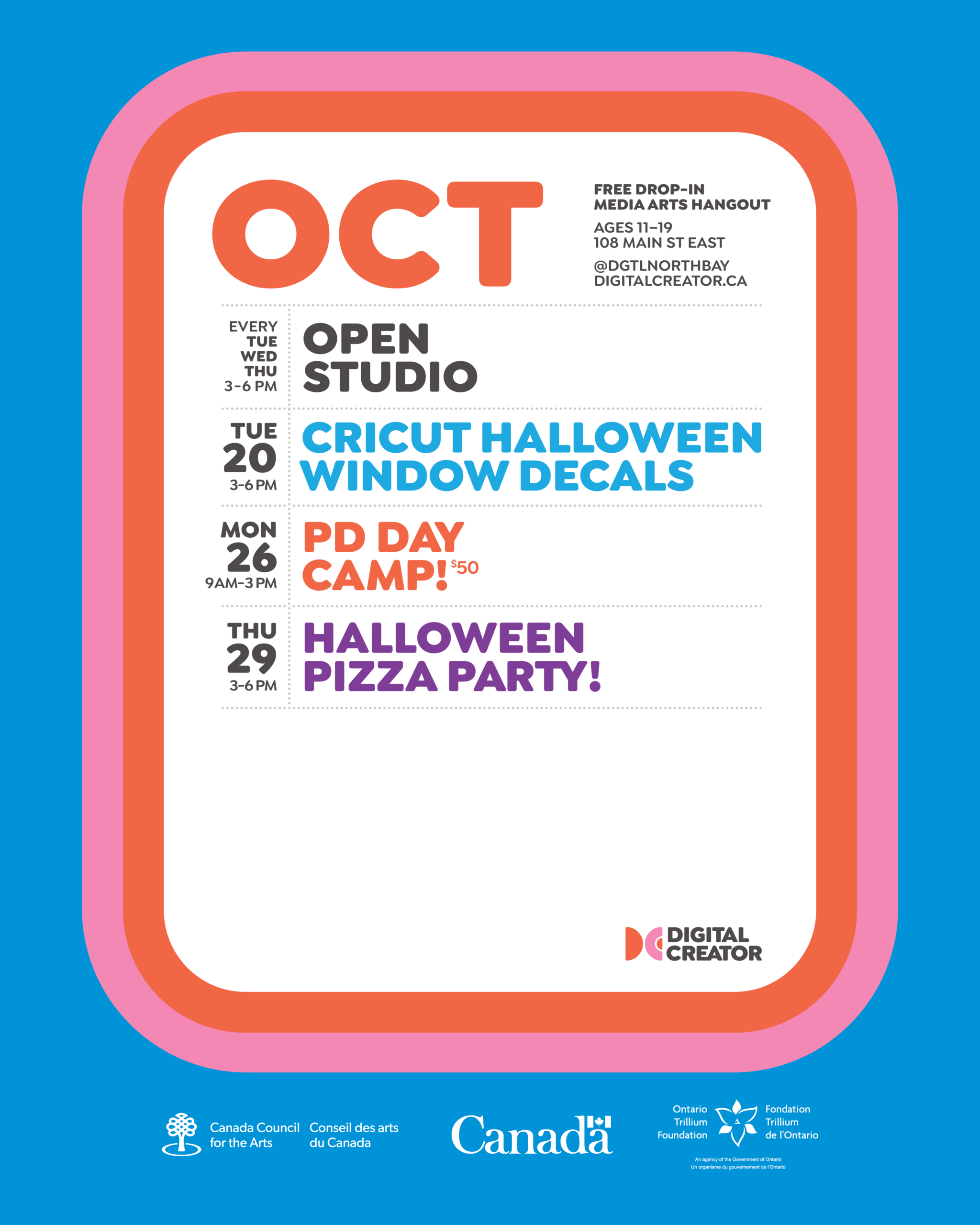 November Programing Calendar